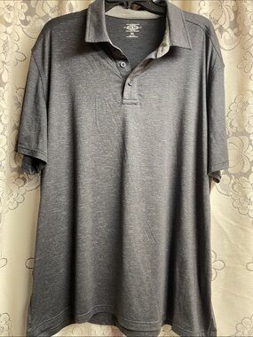 G H Bass & Co.Men's Dark Gray Heather Polo Shirt - Classic Short Sleeve XLG